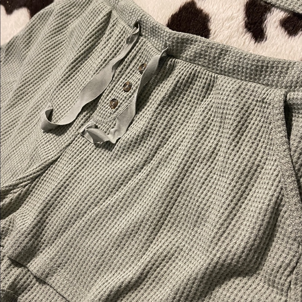 Green Ribbed Tank and Shorts Set - Picture 3 of 5
